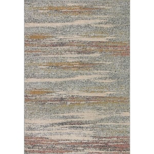 Bowery Pebble/Multi 6 ft. 7 in. x 9 ft. 7 in. Contemporary Geometric Area Rug