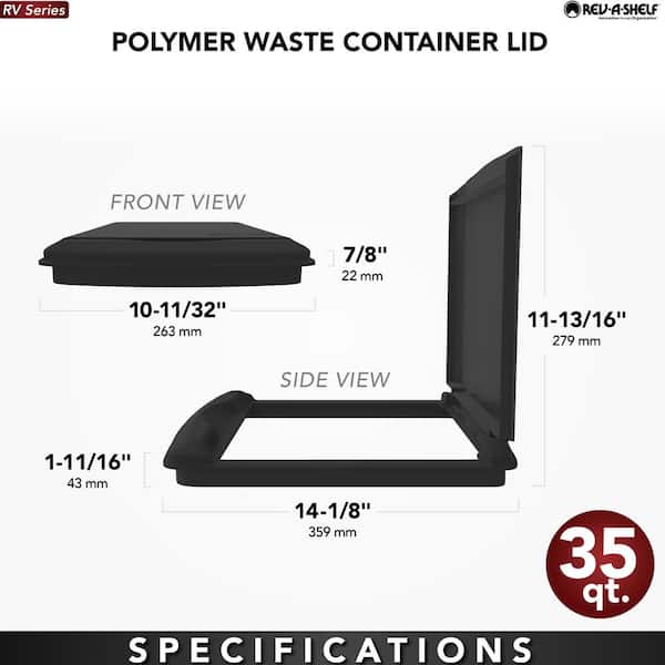 1.75 in. H x 10.35 in. W x 14.12 in. D 35 Qt. Silver Waste Container Lid