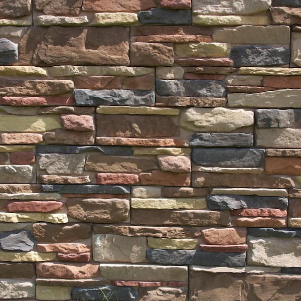M-Rock P-Series 5 in. x 20 in. Copper Hill Ledge Stone Concrete Stone Veneer (4.9 sq. ft./bx)