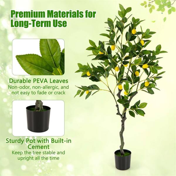 Lemon 52、53、85 Costway 4 ft. Artificial Lemon Tree with Lemon Fruits