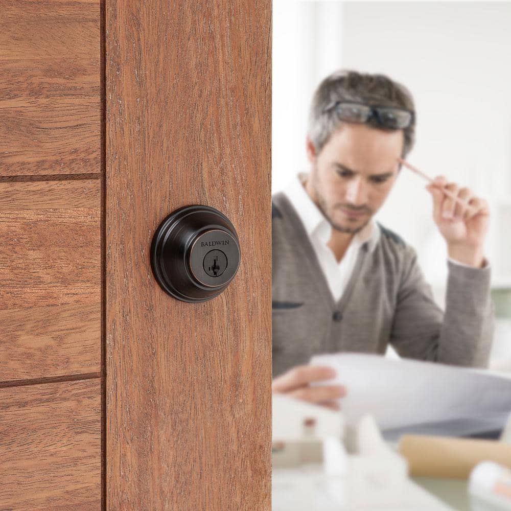 Venetian Bronze Double Cylinder Round Deadbolt Lock