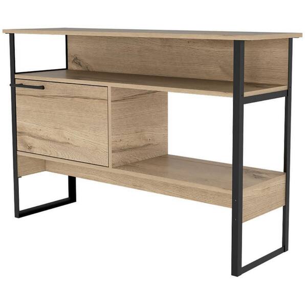 Benjara Brown and Black Wood Top 47 in. Sideboard with 1 Hinged Door Cabinet