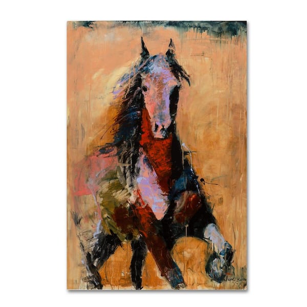 Trademark Fine Art 47 in. x 30 in. "Golden Horse" by Joarez Printed Canvas Wall Art