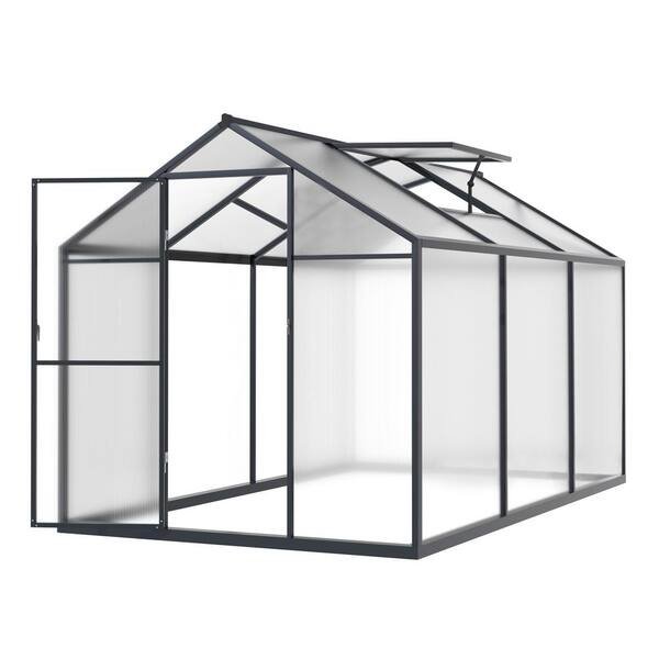 VEIKOUS 6 ft. x 6 ft. Walk-In Gray Garden Greenhouse Kit with Adjustable Roof Vent