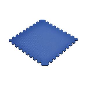 Dazzling Blue/Black 24 in. x 24 in. EVA Foam Truly Reversible Sport MMA Interlocking Tile (28-Tile)