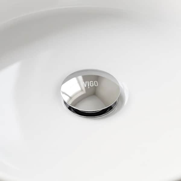 Vessel Bathroom Sink Pop-Up Drain and Mounting Ring in Chrome