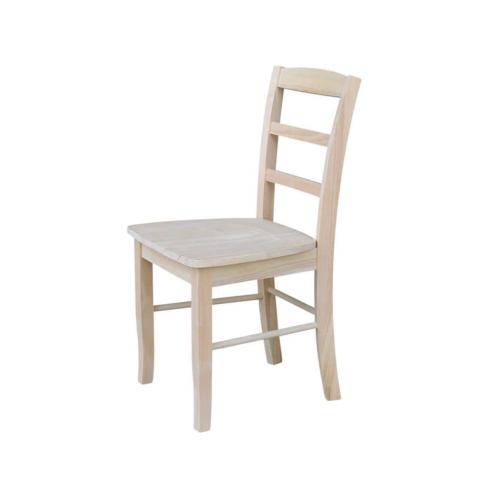 Unfinished Wood Ladderback Side Chair Set