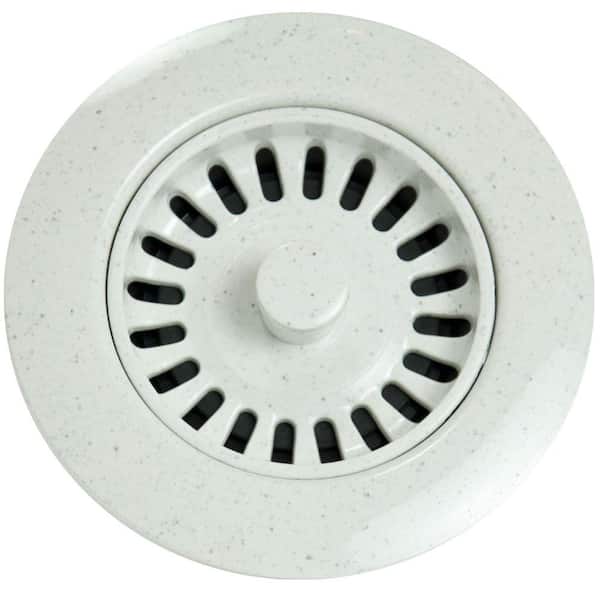 Unbranded Xenoy Plastic Molded Garbage Disposal Stopper/Strainer for Granite Sinks in Polar White
