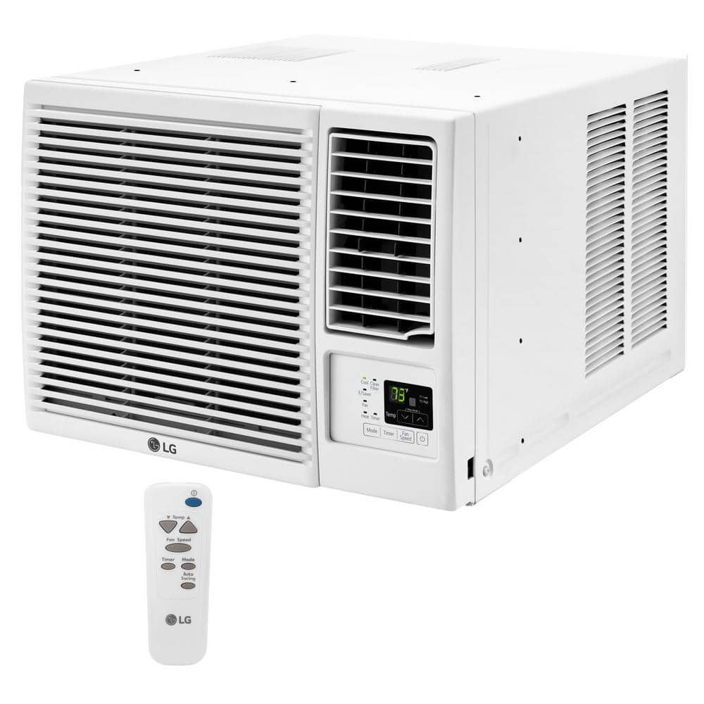 LG - 1,000 Sq. Ft 18,000 BTU Window Mounted Air Conditioner with 12,000 BTU Heater - White