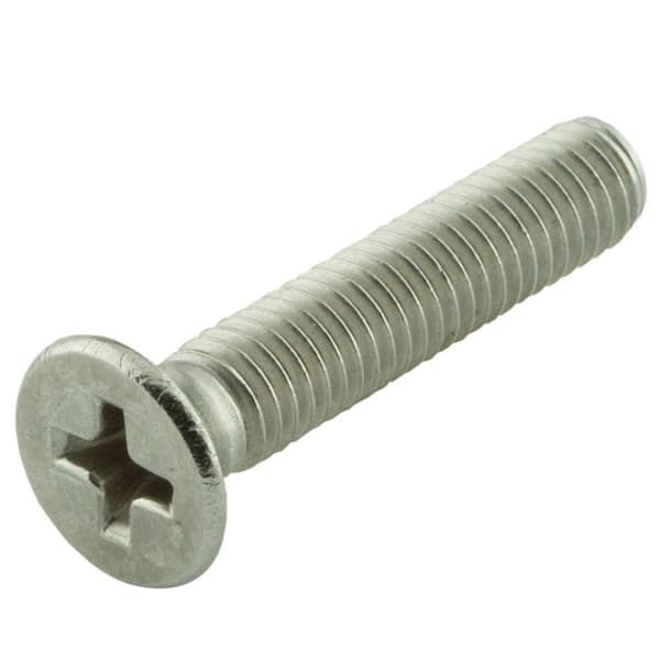 M4-0.7 x 16 mm Phillips Flat Head Stainless Steel Machine Screw (2-Pack)