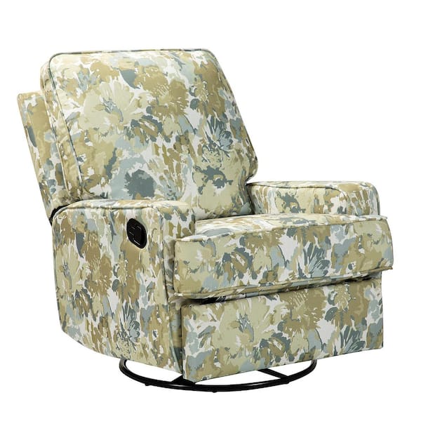 JAYDEN CREATION Apodaca Olive Comfy Swivel Rocker Recliner with Metal