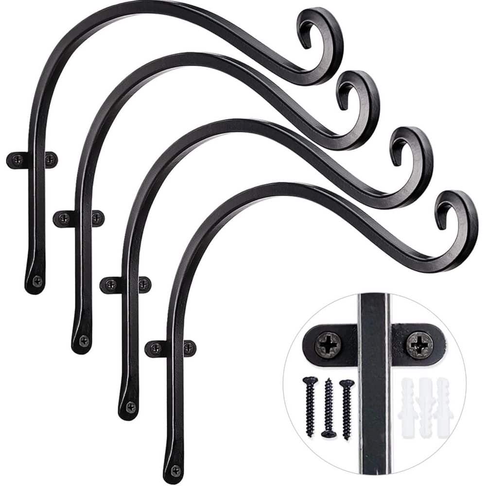 "4 Pack Hanging Plant Hangers Outdoor, 12"" Rust-Resistant Metal Wall Hooks for Bird Feeders & Flower Baskets" price history on PriceWatchPro