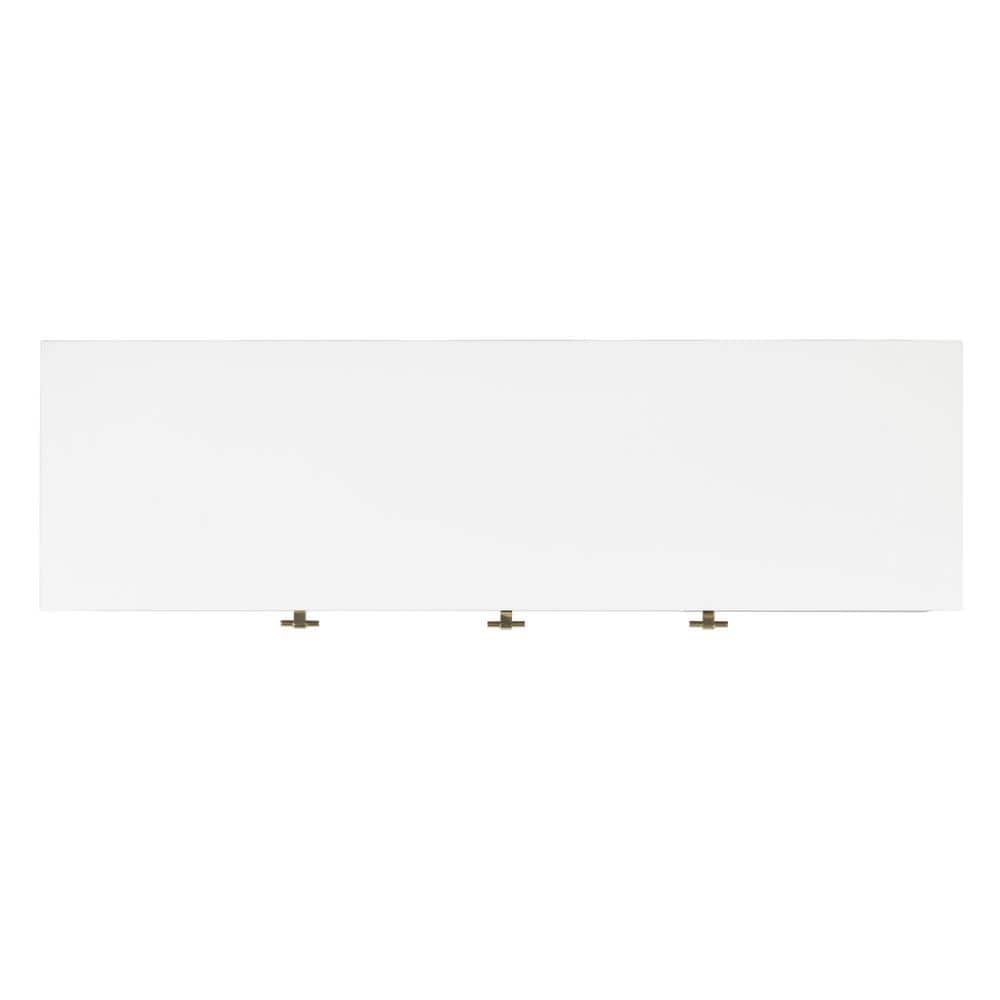 Genevieve 54" White and Walnut TV Stand with Gold Legs