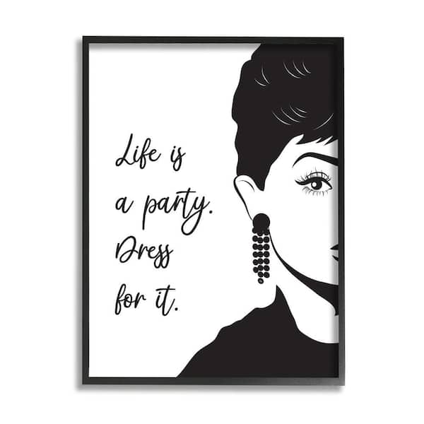 Stupell Industries Life's a Party Glam Fashion Phrase Aubrey Portrait by Martina  Pavlova Framed Typography Wall Art Print 16 in. x 20 in. ac-871_fr_16x20 -  The Home Depot