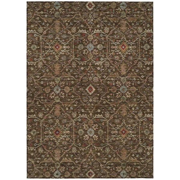Addison Rugs Chantille Machine Washable Indoor/Outdoor Abstract ACN1130 Chocolate 2 ft. 6 in. x 3 ft. 10 in. Area Rug