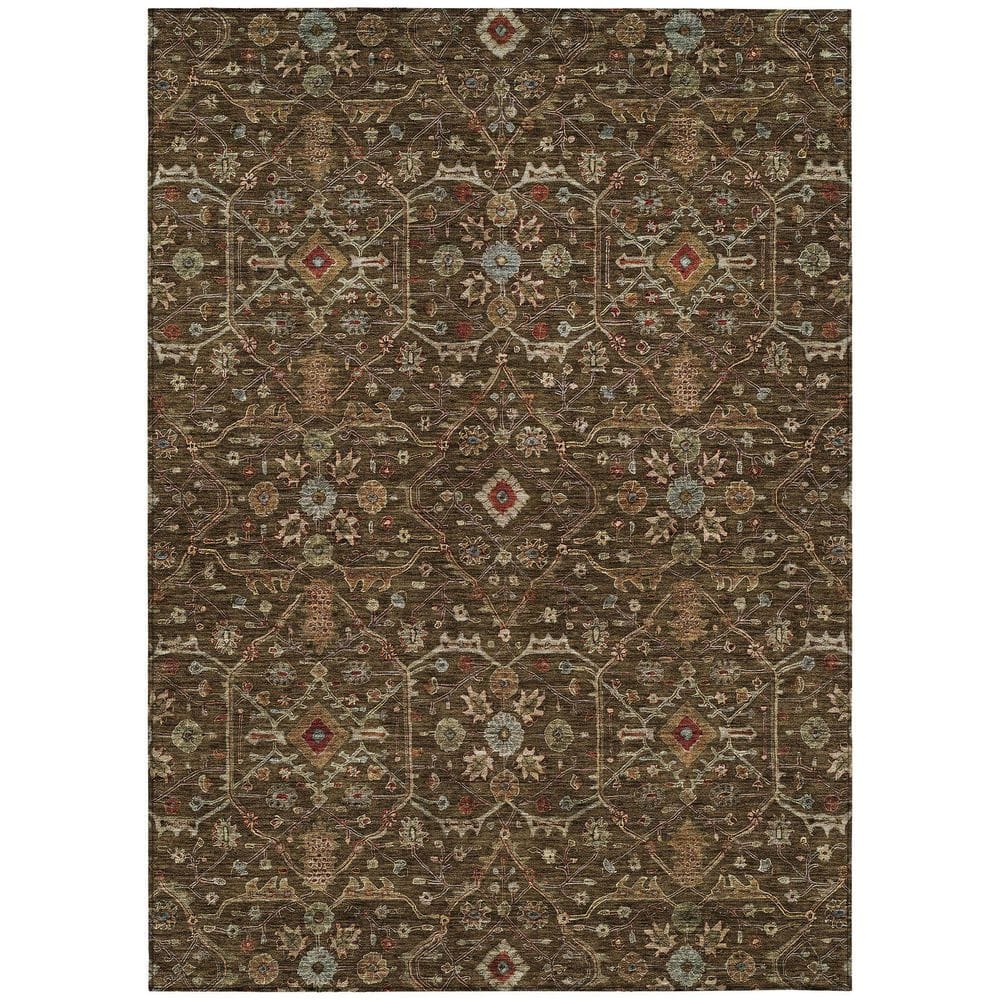 Chocolate Flat Woven Synthetic 3' x 5' Area Rug