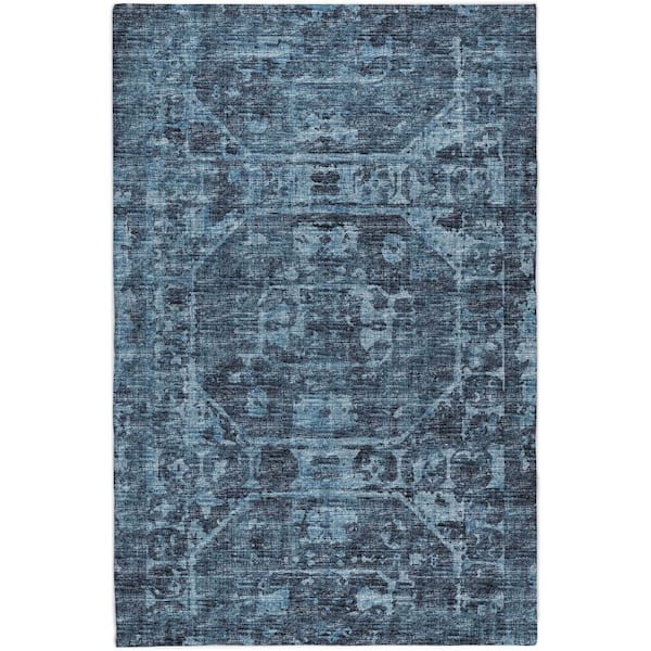 Dream Shag Premium Machine Washable Abstract ADS41 Navy 10 ft. x 14 ft. Area Rug