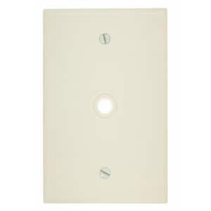 1-Gang Midway Size 0.312 in. Dia Phone/Cable Opening Plastic Box Mount Wall Plate in Light Almond