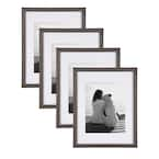 DesignOvation Gallery 11x14 matted to 8x10 Gray Picture Frame Set of 4 ...