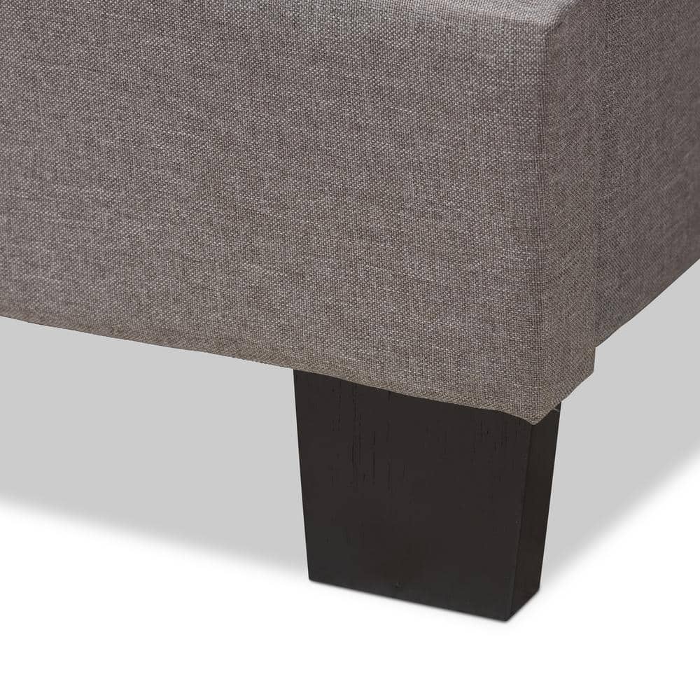 Audrey Light Grey Upholstered Queen Bed with Tufted Headboard