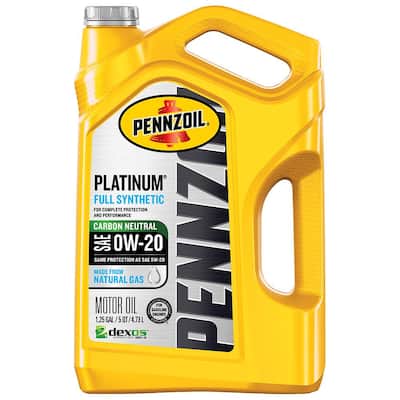 Pennzoil Platinum SAE 0W-20 Full Synthetic Motor Oil 5Qt.