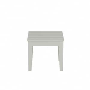 Shoreside Sand Square HDPE Plastic 18 in. Modern Outdoor Side Table