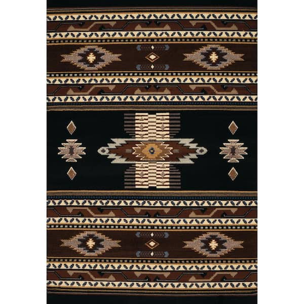 Manhattan Phoenix Black 5 ft. 3 in. x 7 ft. 6 in. Area Rug