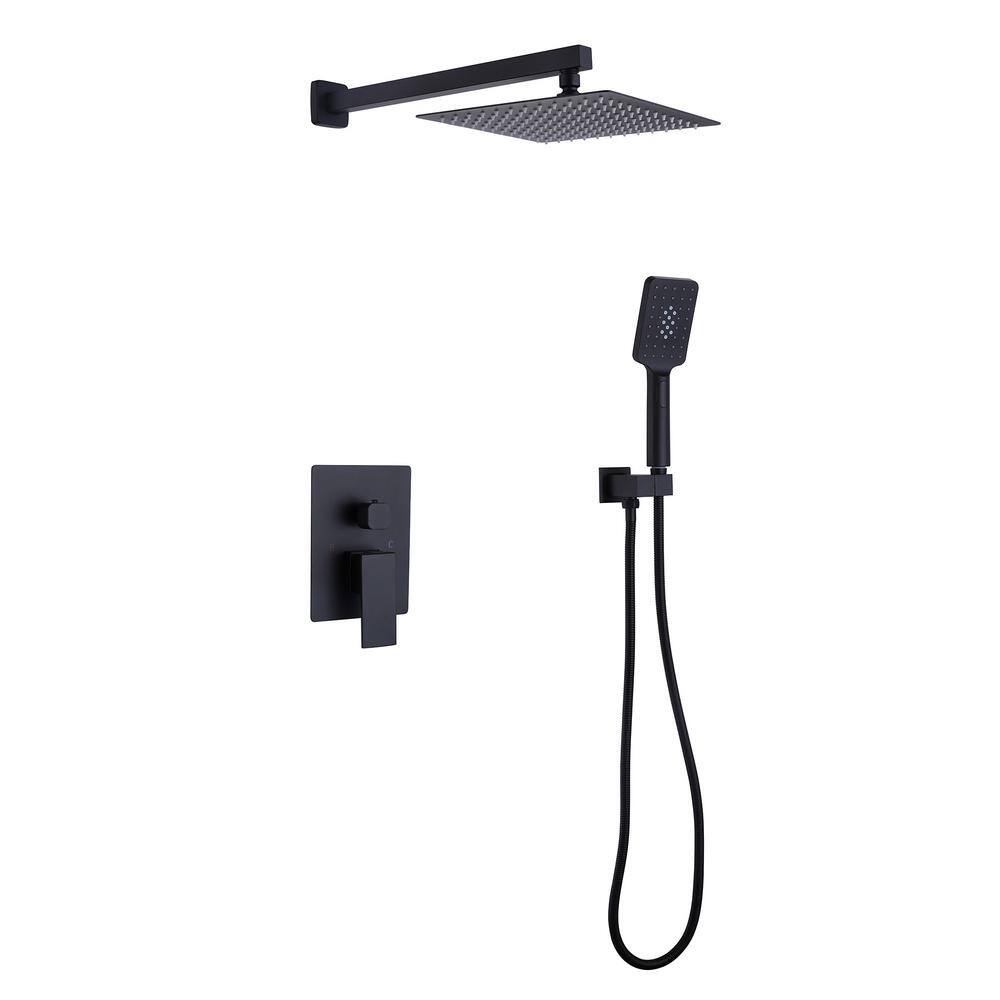 Single Handle 3-Spray Shower Faucet 1.8 GPM with Pressure Balance Wall Mounted Shower System with Valve in. Matte Black price history on PriceWatchPro