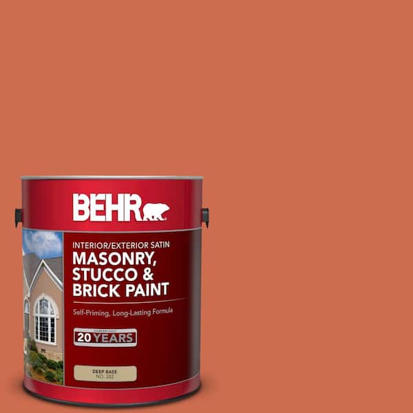 BEHR 1 gal. #M180-6 Tiki Torch Satin Interior/Exterior Masonry, Stucco and Brick Paint