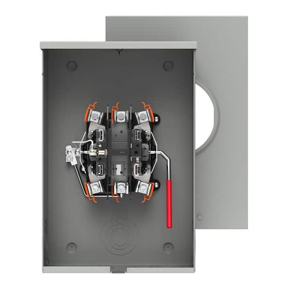 Siemens 200 Amp 5-Jaw Lever-Bypass Ringless Overhead/Underground Fed Meter Socket with Stainless Steel Latch and Hasp