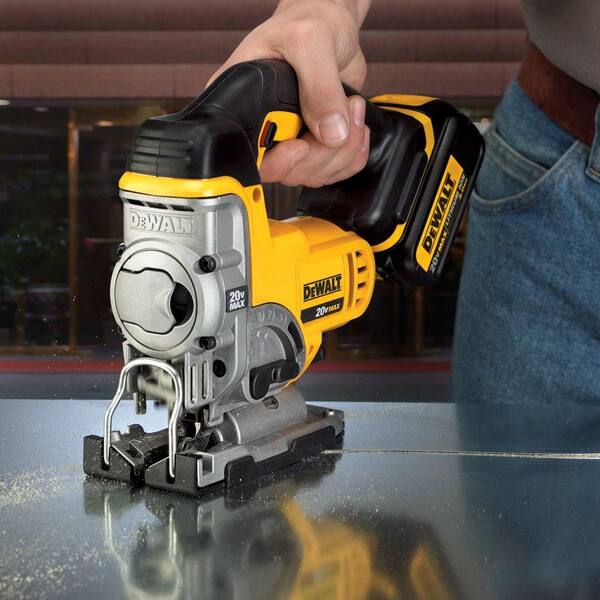 DEWALT 20V MAX Lithium Ion Cordless Jig Saw with 20V MAX POWERSTACK Compact Battery Starter Kit DCS331BWCBP034C The Home Depot