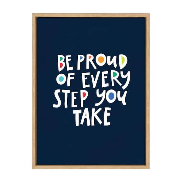 Kate and Laurel Sylvie "Be Proud" by Jenn Van Wyk Framed Canvas Wall Art 24 in. x 18 in.