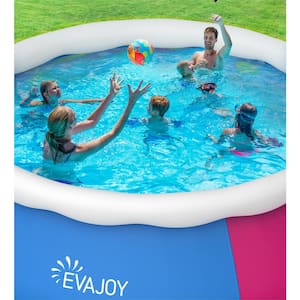 15 ft. x 35 in. Outdoor Blue Round Inflatable Swimming Pool with Filter Pump Ground Cloth and Cover