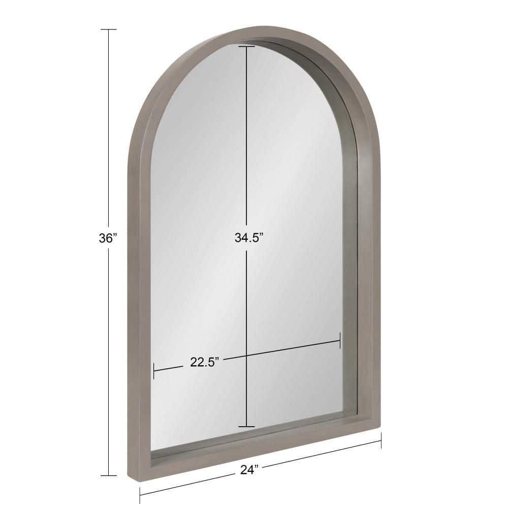 Gray Arched Wood Frame Vanity Mirror, 20 x 30