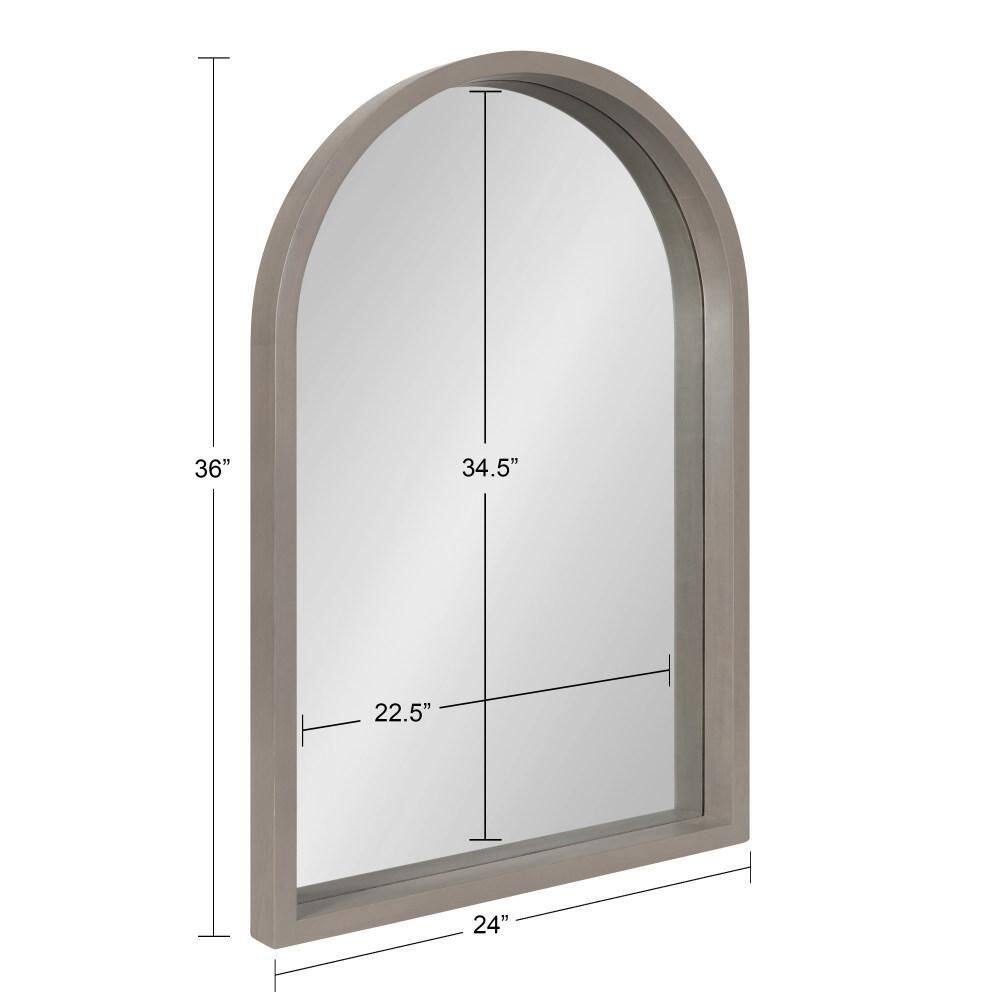 Gray Arched Wood Frame Vanity Mirror, 20 x 30