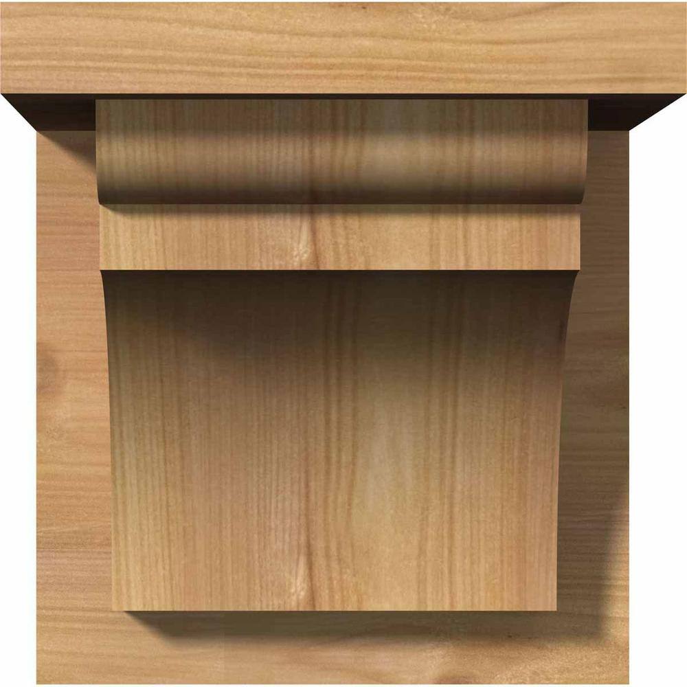 Western Red Cedar Smooth 8" x 7.5" Rustic Corbel with Backplate