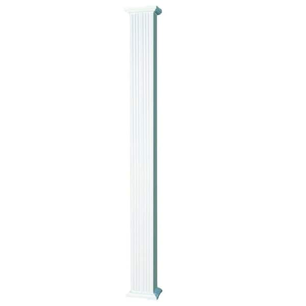 AFCO 8 ft. x 6 in. Aluminum Square Column with Cap and Base