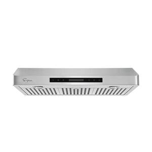 30 in. 500 CFM Ducted Under Cabinet Range Hood with Light Remote Control Delay Shut-Off in Stainless Steel