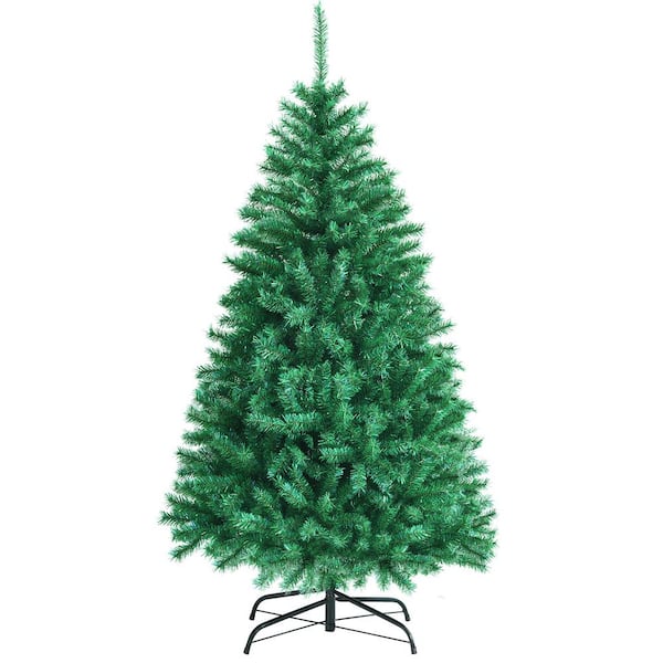 Gymax 6 ft. Iridescent Hinged Lush Realistic Xmas Tree Artificial Christmas Tree