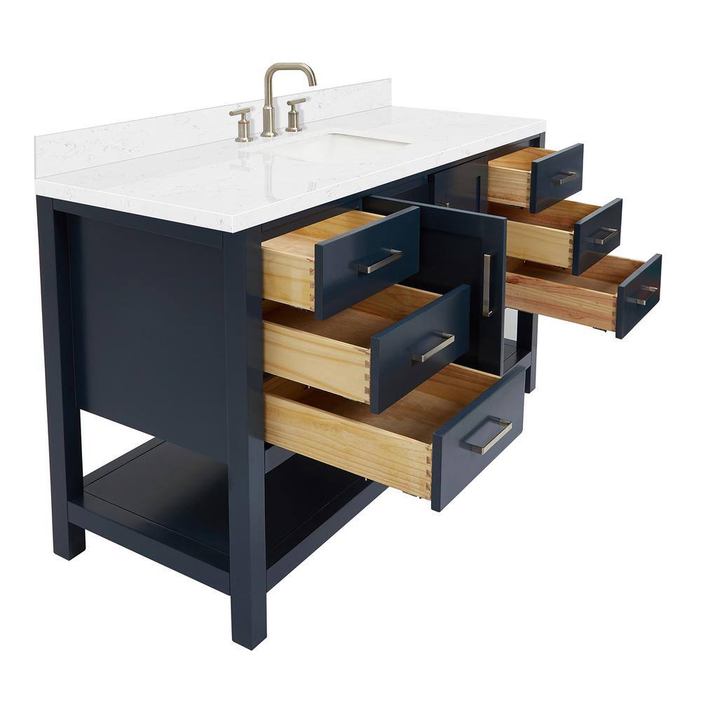 Midnight Blue 60" Single Sink Vanity with Quartz Top