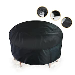 Outdoor Waterproof Dustproof Round Garden Patio Table and Chair Set Cover