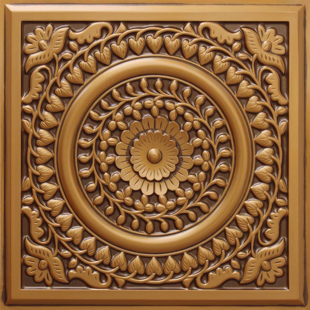 Falkirk Perth Antique Gold 2 ft. x 2 ft. Decorative Rustic Glue Up or Lay In Ceiling Tile (40 sq. ft./case) price history on PriceWatchPro