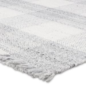Truce 2 ft. x 3 ft. Gray/Ivory Striped Handmade Indoor/Outdoor Area Rug