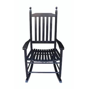 Black Wooden Outdoor Porch Rocker Chair
