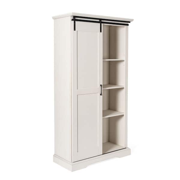 Carnegy Avenue 68 in. Tall White Engineered Wood 6-Shelf Standard Bookcase with Cabinets, Finished Back