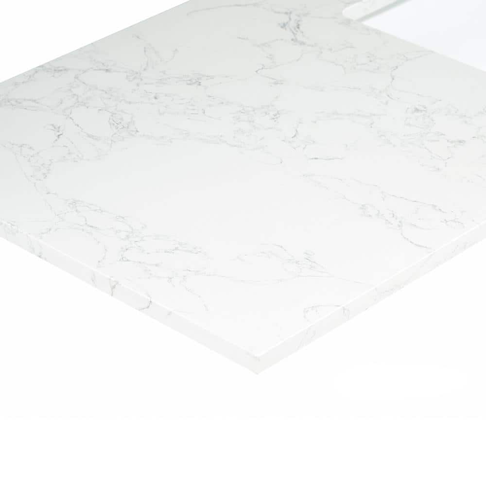Ceres 61" White Engineered Stone Vanity Top with Sink