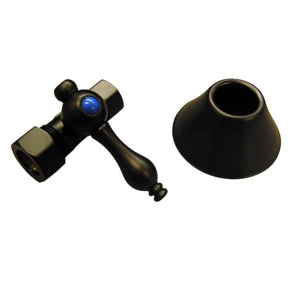 Barclay Products 1/2 in. x 5/8 in. Compression Straight Stop with Flange in Oil Rubbed Bronze