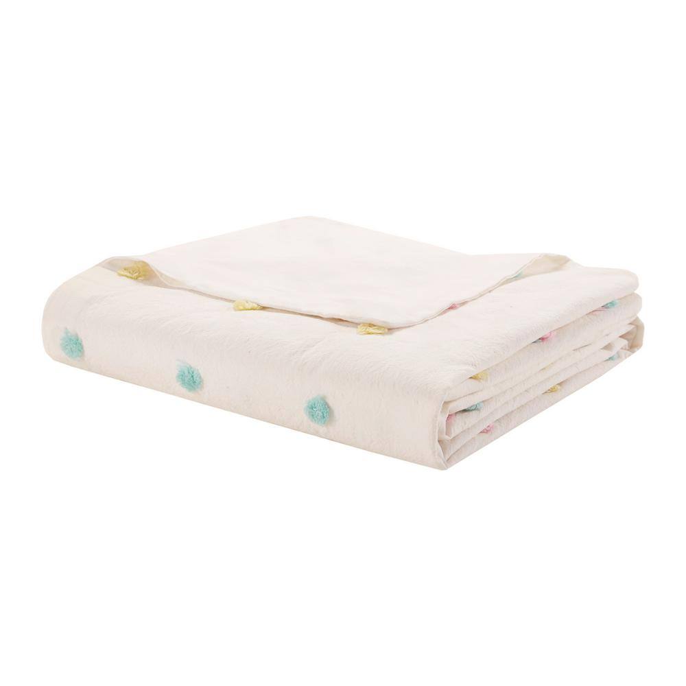 Callie Twin/Twin XL Cotton Jacquard Pom Pom Duvet Cover Set