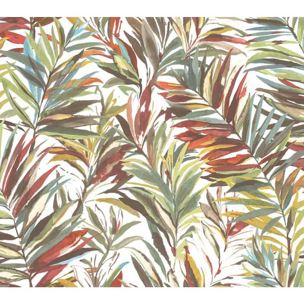 Red Swaying Palms Rouge and Mink Non-Pasted Non-Woven Matte Wallpaper