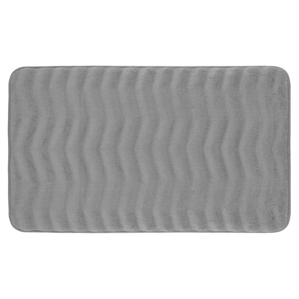 Truly Soft Memory Foam Grey 32 in. x 20 in. Polyester 2-Piece Bath